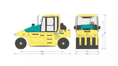 Габаритные размеры пневмошинного катка Ammann AP 240