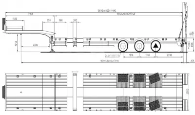 Габаритные размеры трала Kassbohrer LB3E