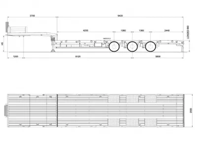 Габаритные размеры трала Kassbohrer LB3