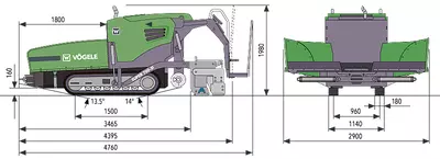 Габаритные размеры VOGELE SUPER 700