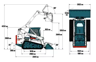 Габаритные размеры Bobcat T770