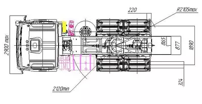 Габаритный чертеж шасси КАМАЗ 65116