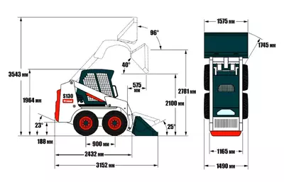 Габаритные размеры Bobcat S130